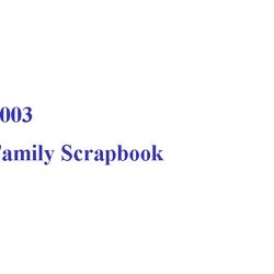 2003 Family Scrapbook